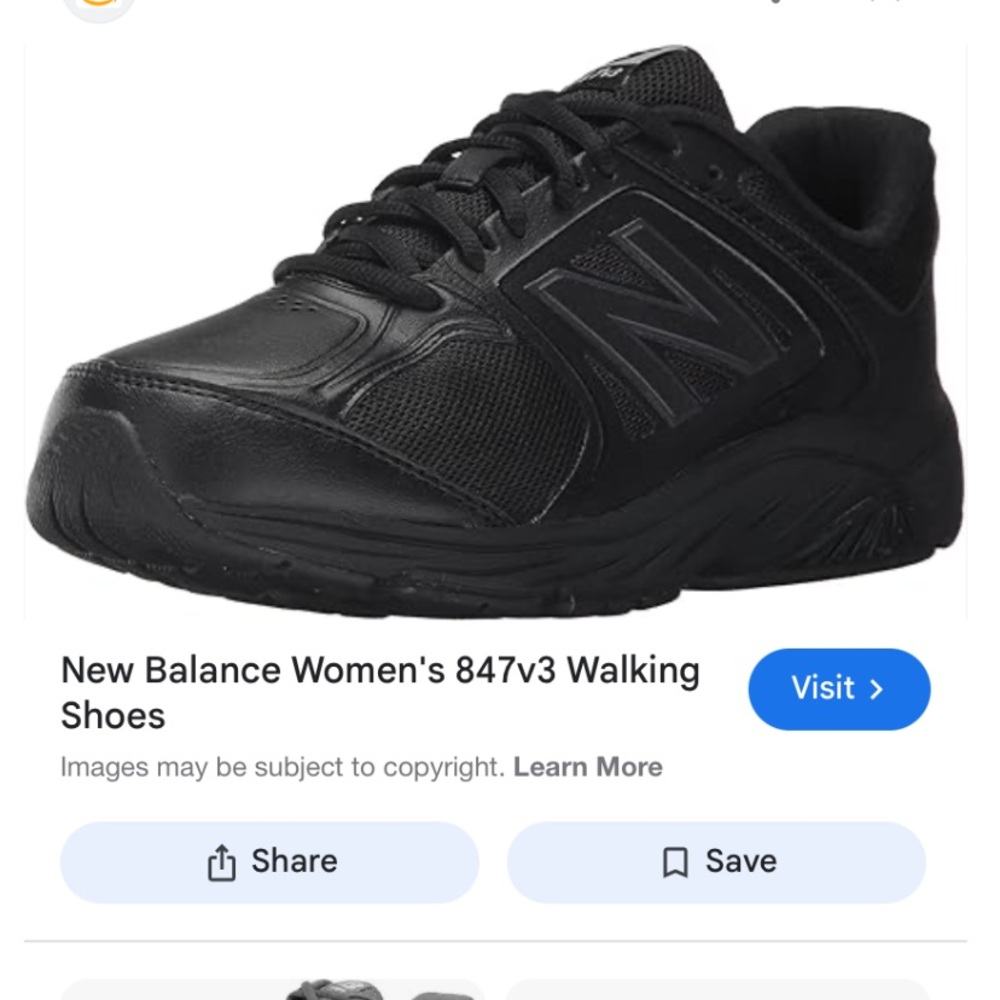 New Balance Black Walking Shoes